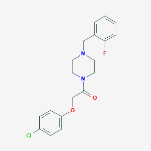 molecular formula C19H20ClFN2O2 B247503 1-[(4-Chlorophenoxy)acetyl]-4-(2-fluorobenzyl)piperazine 