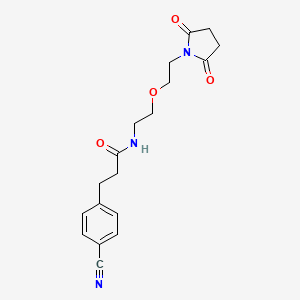 3-(4-cyanophenyl)-N-(2-(2-(2,5-dioxopyrrolidin-1-yl)ethoxy)ethyl)propanamide