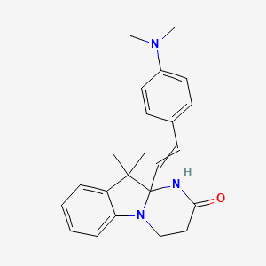 molecular formula C23H27N3O B2475038 Pyrimido[1,2-a]indol-2(1H)-one, 10a-[2-[4-(dimethylamino)phenyl]ethenyl]-3,4,10,10a-tetrahydro-10,10-dimethyl- CAS No. 60946-69-2
