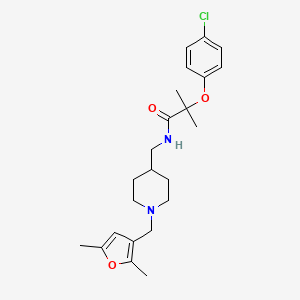 molecular formula C23H31ClN2O3 B2475044 2-(4-chlorophenoxy)-N-((1-((2,5-dimethylfuran-3-yl)methyl)piperidin-4-yl)methyl)-2-methylpropanamide CAS No. 1234874-99-7