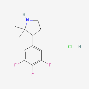 molecular formula C12H15ClF3N B2475051 2,2-Dimethyl-3-(3,4,5-trifluorophenyl)pyrrolidine hydrochloride CAS No. 2126178-46-7