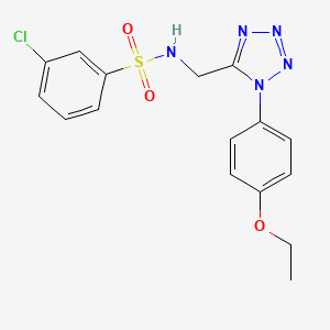 molecular formula C16H16ClN5O3S B2475057 3-氯-N-((1-(4-乙氧基苯基)-1H-四唑-5-基)甲基)苯磺酰胺 CAS No. 951547-11-8