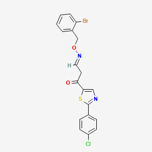molecular formula C19H14BrClN2O2S B2475060 3-(2-(4-Chlorophenyl)-1,3-thiazol-5-yl)-3-oxopropanal o-(2-bromobenzyl)oxime CAS No. 339279-41-3