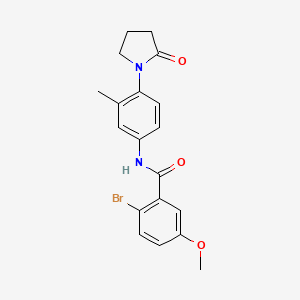 molecular formula C19H19BrN2O3 B2475063 2-bromo-5-methoxy-N-(3-methyl-4-(2-oxopyrrolidin-1-yl)phenyl)benzamide CAS No. 1209405-50-4
