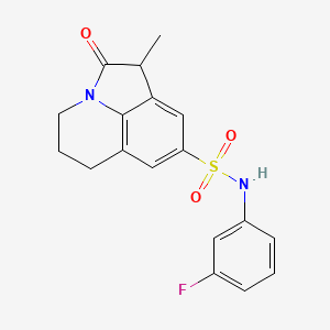 molecular formula C18H17FN2O3S B2475065 N-(3-fluorophenyl)-1-methyl-2-oxo-2,4,5,6-tetrahydro-1H-pyrrolo[3,2,1-ij]quinoline-8-sulfonamide CAS No. 898455-07-7