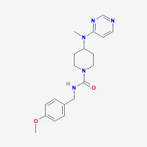 molecular formula C19H25N5O2 B2475069 N-[(4-Methoxyphenyl)methyl]-4-[methyl(pyrimidin-4-yl)amino]piperidine-1-carboxamide CAS No. 2415621-94-0