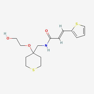 molecular formula C15H21NO3S2 B2475070 (E)-N-((4-(2-羟乙氧基)四氢-2H-硫代吡喃-4-基)甲基)-3-(噻吩-2-基)丙烯酰胺 CAS No. 2321342-31-6