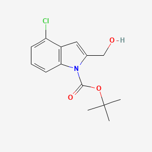 molecular formula C14H16ClNO3 B2475072 tert-Butyl 4-chloro-2-(hydroxymethyl)-1H-indole-1-carboxylate CAS No. 870535-27-6