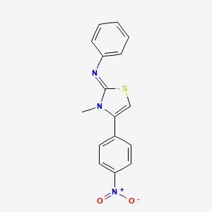 molecular formula C16H13N3O2S B2475080 (2Z)-3-metil-4-(4-nitrofenil)-N-fenil-2,3-dihidro-1,3-tiazol-2-imina CAS No. 300852-27-1