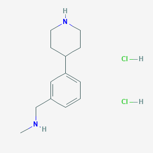 molecular formula C13H22Cl2N2 B2475081 N-Methyl-1-(3-(piperidin-4-yl)phenyl)methanamine dihydrochloride CAS No. 1853217-50-1