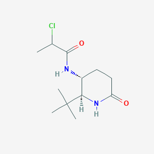 molecular formula C12H21ClN2O2 B2475085 N-[(2S,3R)-2-Tert-butyl-6-oxopiperidin-3-yl]-2-chloropropanamide CAS No. 2411184-05-7