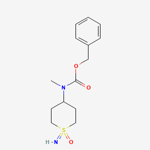 molecular formula C14H20N2O3S B2475089 Benzyl (1-imino-1-oxidohexahydro-1l6-thiopyran-4-yl)(methyl)carbamate CAS No. 2138308-03-7