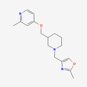 molecular formula C17H23N3O2 B2475095 2-Methyl-4-[[3-[(2-methylpyridin-4-yl)oxymethyl]piperidin-1-yl]methyl]-1,3-oxazole CAS No. 2379971-86-3