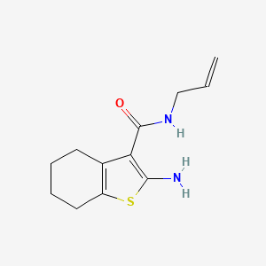 molecular formula C12H16N2OS B2475096 N-烯丙基-2-氨基-4,5,6,7-四氢-1-苯并噻吩-3-甲酰胺 CAS No. 887202-34-8