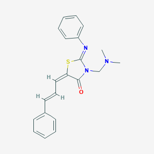 molecular formula C21H21N3OS B024751 3-((Dimethylamino)methyl)-5-cinnamylidene-2-(phenylimino)-4-thiazolidinone CAS No. 104123-89-9