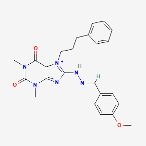 molecular formula C24H26N6O3 B2475103 8-[(E)-2-[(4-methoxyphenyl)methylidene]hydrazin-1-yl]-1,3-dimethyl-7-(3-phenylpropyl)-2,3,6,7-tetrahydro-1H-purine-2,6-dione CAS No. 1119383-64-0