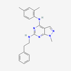 molecular formula C22H24N6 B2475108 N~4~-(2,4-dimethylphenyl)-1-methyl-N~6~-(2-phenylethyl)-1H-pyrazolo[3,4-d]pyrimidine-4,6-diamine CAS No. 896002-49-6