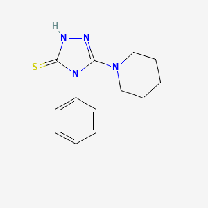 molecular formula C14H18N4S B2475109 4-(4-甲基苯基)-5-(哌啶-1-基)-4H-1,2,4-三唑-3-硫醇 CAS No. 848369-54-0