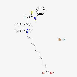 molecular formula C29H35BrN2O2S B2475115 1-(10-Carboxydecyl)-4-((3-methylbenzo[d]thiazol-2(3H)-ylidene)methyl)quinolin-1-ium bromide CAS No. 672308-35-9