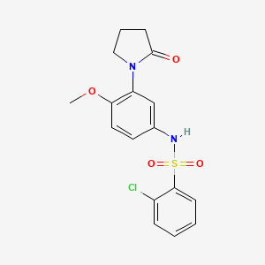 molecular formula C17H17ClN2O4S B2475124 2-chloro-N-(4-méthoxy-3-(2-oxopyrrolidin-1-yl)phényl)benzènesulfonamide CAS No. 941978-17-2