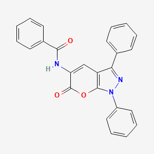 N-(6-oxo-1,3-diphenyl-1,6-dihydropyrano[2,3-c]pyrazol-5-yl)benzenecarboxamide