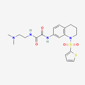molecular formula C19H24N4O4S2 B2475140 N1-(2-(dimethylamino)ethyl)-N2-(1-(thiophen-2-ylsulfonyl)-1,2,3,4-tetrahydroquinolin-7-yl)oxalamide CAS No. 898430-30-3