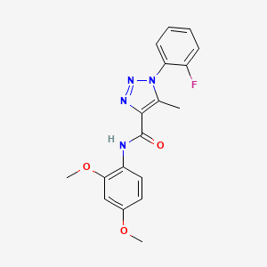molecular formula C18H17FN4O3 B2475141 N-(2,4-dimethoxyphenyl)-1-(2-fluorophenyl)-5-methyl-1H-1,2,3-triazole-4-carboxamide CAS No. 895644-04-9