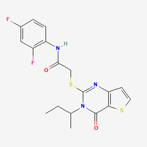 molecular formula C18H17F2N3O2S2 B2475145 2-{[3-(butan-2-yl)-4-oxo-3,4-dihydrothieno[3,2-d]pyrimidin-2-yl]sulfanyl}-N-(2,4-difluorophenyl)acetamide CAS No. 1326899-21-1