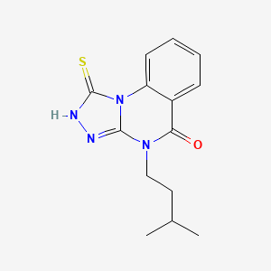 molecular formula C14H16N4OS B2475146 4-(3-methylbutyl)-1-sulfanyl-4H,5H-[1,2,4]triazolo[4,3-a]quinazolin-5-one CAS No. 750624-62-5