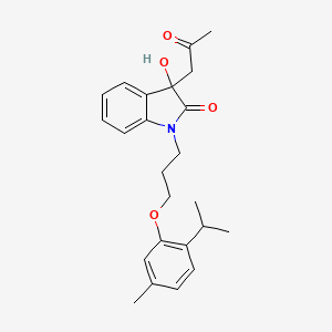 molecular formula C24H29NO4 B2475149 3-羟基-1-(3-(2-异丙基-5-甲基苯氧基)丙基)-3-(2-氧代丙基)吲哚啉-2-酮 CAS No. 879044-15-2