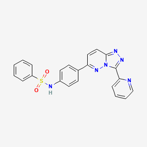 molecular formula C22H16N6O2S B2475154 N-(4-(3-(pyridin-2-yl)-[1,2,4]triazolo[4,3-b]pyridazin-6-yl)phenyl)benzenesulfonamide CAS No. 891129-56-9