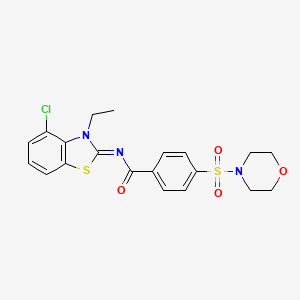 molecular formula C20H20ClN3O4S2 B2475155 (Z)-N-(4-氯-3-乙基苯并[d]噻唑-2(3H)-亚甲基)-4-(吗啉磺酰基)苯甲酰胺 CAS No. 850911-24-9