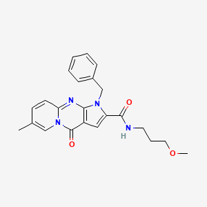 molecular formula C23H24N4O3 B2475169 1-benzyl-N-(3-methoxypropyl)-7-methyl-4-oxo-1,4-dihydropyrido[1,2-a]pyrrolo[2,3-d]pyrimidine-2-carboxamide CAS No. 900894-38-4