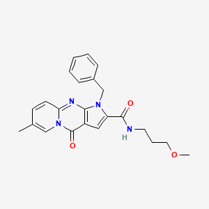 molecular formula C23H24N4O3 B2475169 1-benzyl-N-(3-méthoxypropyl)-7-méthyl-4-oxo-1,4-dihydropyrido[1,2-a]pyrrolo[2,3-d]pyrimidine-2-carboxamide CAS No. 900894-38-4