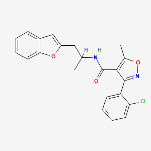 molecular formula C22H19ClN2O3 B2475176 N-(1-(苯并呋喃-2-基)丙烷-2-基)-3-(2-氯苯基)-5-甲基异恶唑-4-甲酰胺 CAS No. 2034559-13-0