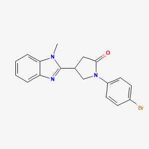 molecular formula C18H16BrN3O B2475178 1-(4-Bromophenyl)-4-(1-methylbenzimidazol-2-yl)pyrrolidin-2-one CAS No. 847395-36-2