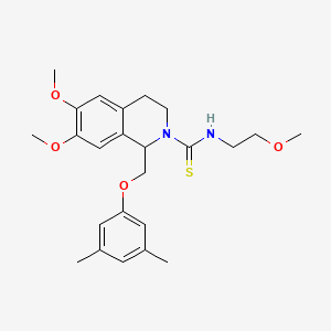 molecular formula C24H32N2O4S B2475179 1-[(3,5-dimethylphenoxy)methyl]-6,7-dimethoxy-N-(2-methoxyethyl)-3,4-dihydro-1H-isoquinoline-2-carbothioamide CAS No. 536701-34-5