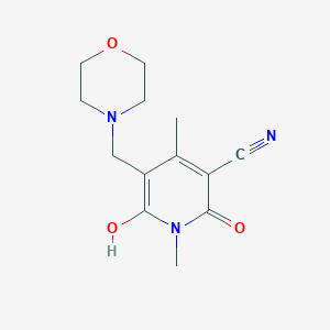 molecular formula C13H17N3O3 B2475186 6-Hydroxy-1,4-dimethyl-5-(morpholinomethyl)-2-oxo-1,2-dihydro-3-pyridinecarbonitrile CAS No. 85843-03-4