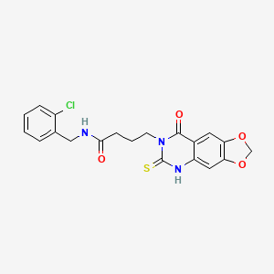 N-[(2-chlorophenyl)methyl]-4-(8-oxo-6-sulfanylidene-5H-[1,3]dioxolo[4,5-g]quinazolin-7-yl)butanamide
