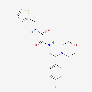 molecular formula C19H22FN3O3S B2475189 N1-(2-(4-fluorophenyl)-2-morpholinoethyl)-N2-(thiophen-2-ylmethyl)oxalamide CAS No. 941871-32-5