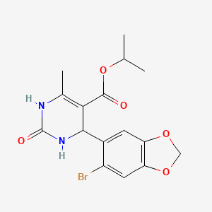 Isopropyl 4-(6-bromobenzo[d][1,3]dioxol-5-yl)-6-methyl-2-oxo-1,2,3,4-tetrahydropyrimidine-5-carboxylate