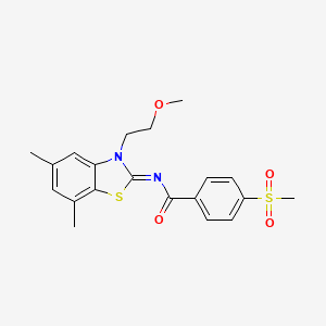 (Z)-N-(3-(2-methoxyethyl)-5,7-dimethylbenzo[d]thiazol-2(3H)-ylidene)-4-(methylsulfonyl)benzamide