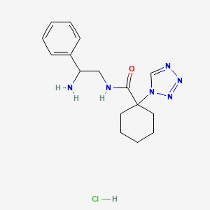 molecular formula C16H23ClN6O B2475208 N-(2-Amino-2-phenylethyl)-1-(tetrazol-1-yl)cyclohexane-1-carboxamide;hydrochloride CAS No. 2418704-13-7