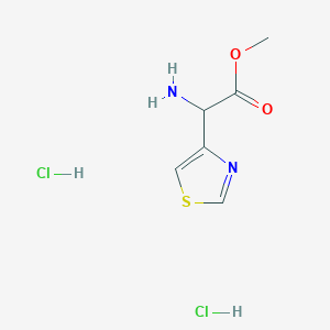 molecular formula C6H10Cl2N2O2S B2475209 Methyl 2-amino-2-(1,3-thiazol-4-yl)acetate;dihydrochloride CAS No. 2375268-60-1