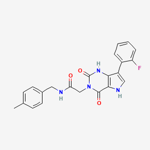 2-(7-(2-fluorophenyl)-2,4-dioxo-1H-pyrrolo[3,2-d]pyrimidin-3(2H,4H,5H)-yl)-N-(4-methylbenzyl)acetamide