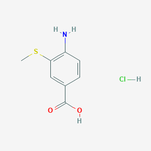 molecular formula C8H10ClNO2S B2475212 4-氨基-3-(甲硫基)苯甲酸盐酸盐 CAS No. 1049711-81-0