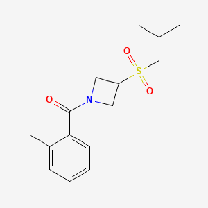 molecular formula C15H21NO3S B2475214 (3-(Isobutylsulfonyl)azetidin-1-yl)(o-tolyl)methanone CAS No. 1797304-09-6