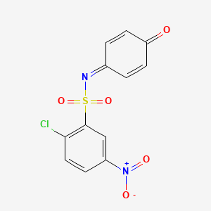 molecular formula C12H7ClN2O5S B2475222 2-chloro-5-nitro-N-(4-oxocyclohexa-2,5-dien-1-ylidene)benzenesulfonamide CAS No. 477483-52-6