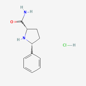 molecular formula C11H15ClN2O B2475232 (2S,5R)-5-Phenylpyrrolidine-2-carboxamide;hydrochloride CAS No. 2402789-54-0
