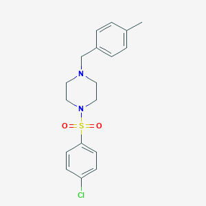 molecular formula C18H21ClN2O2S B247524 1-[(4-Chlorophenyl)sulfonyl]-4-(4-methylbenzyl)piperazine 